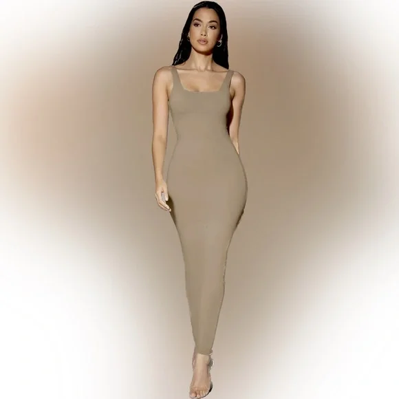 Solid Nude Tan Scoop Neck Tank Dress size XS - Picture 8 of 8